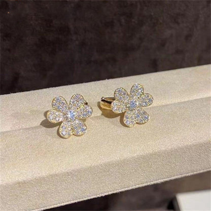 DIANA FRIVOLE GOLD FLOWER DIAMOND EARRINGS