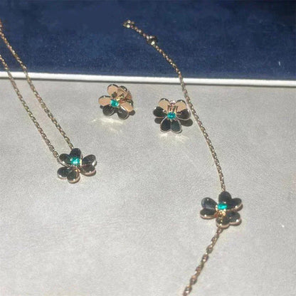 DIANA FRIVOLE  FLOWER MALACHITE EARRINGS