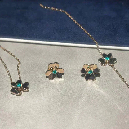 DIANA FRIVOLE  FLOWER MALACHITE EARRINGS