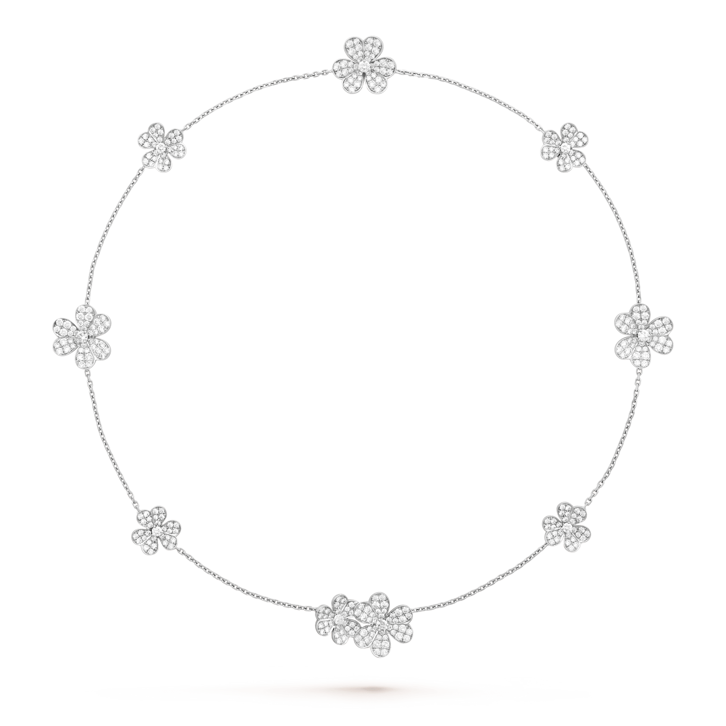 DIANA FRIVOLE SILVER 9 FLOWERS NECKLACE
