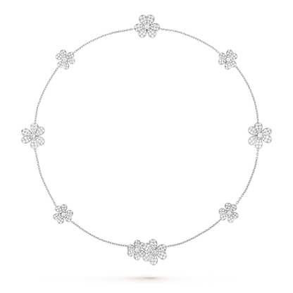 DIANA FRIVOLE SILVER 9 FLOWERS NECKLACE