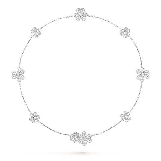DIANA FRIVOLE SILVER 9 FLOWERS NECKLACE