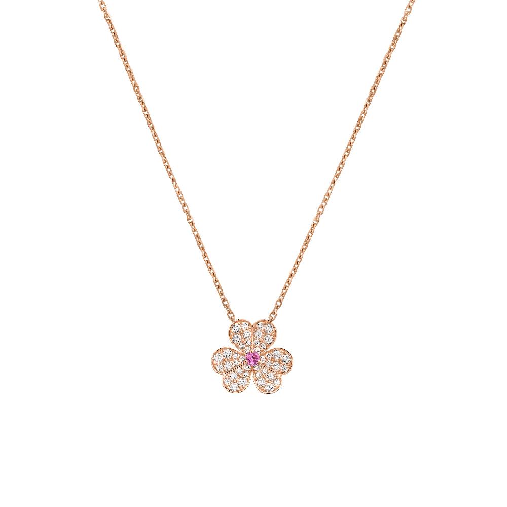 DIANA FRIVOLE ROSE GOLD FLOWER DIAMOND NECKLACE