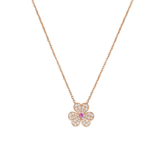 DIANA FRIVOLE ROSE GOLD FLOWER DIAMOND NECKLACE