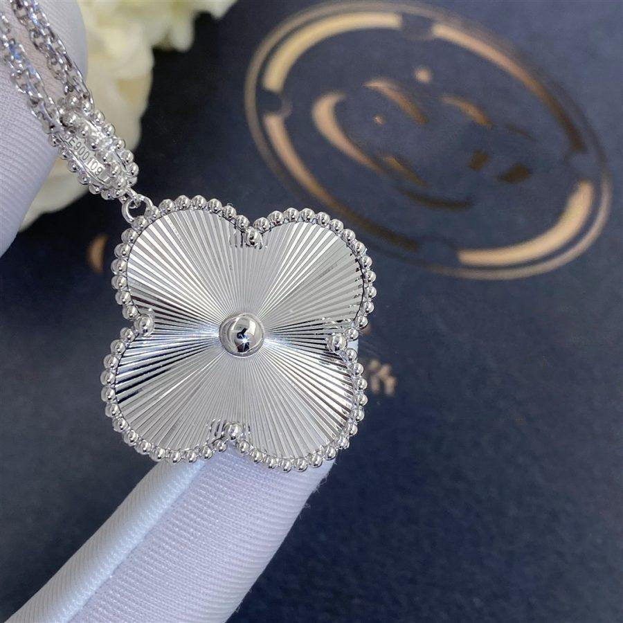 DIANA CLOVER 25MM SILVER BIG CLOVER NECKLACE