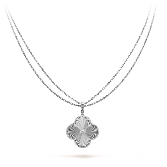 DIANA CLOVER 25MM SILVER BIG CLOVER NECKLACE