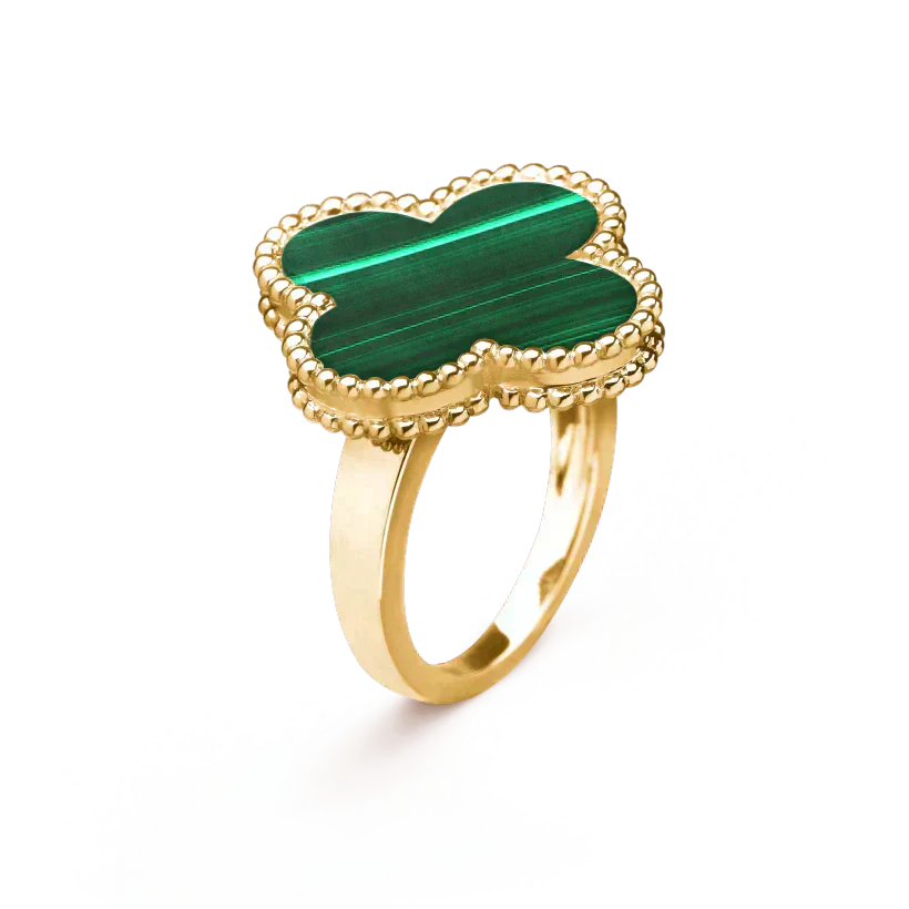 DIANA CLOVER MALACHITE RING