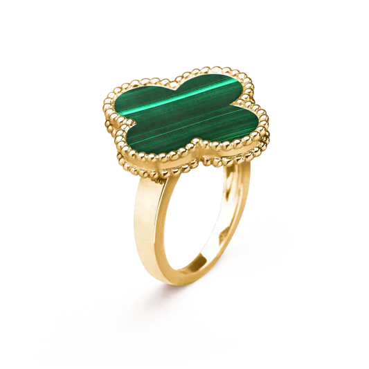DIANA CLOVER MALACHITE RING