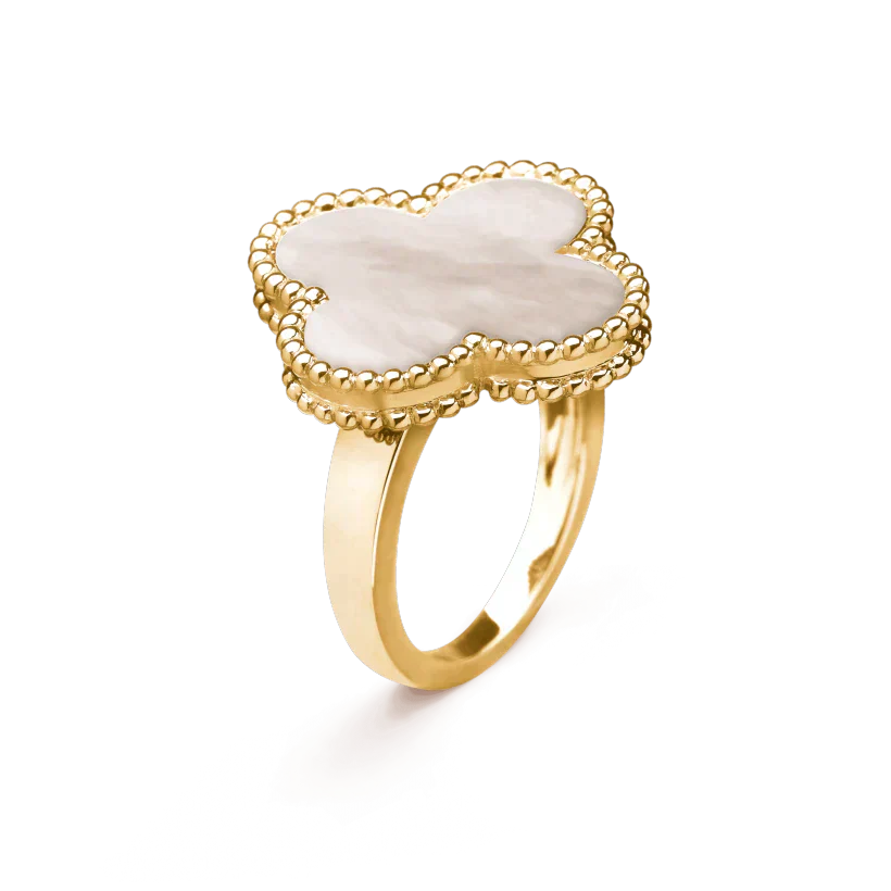 DIANA CLOVER WHITE MOP RING
