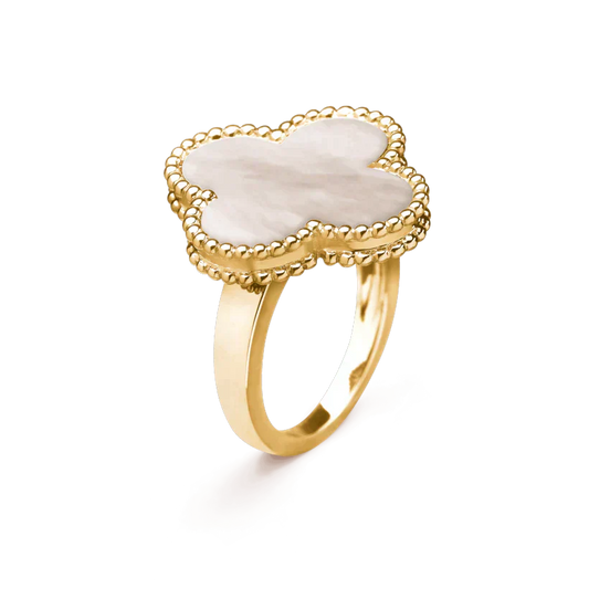 DIANA CLOVER WHITE MOP RING