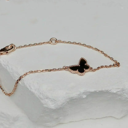 DIANA BUTTERFLY ONYX  BUTTERFLY BRACELET