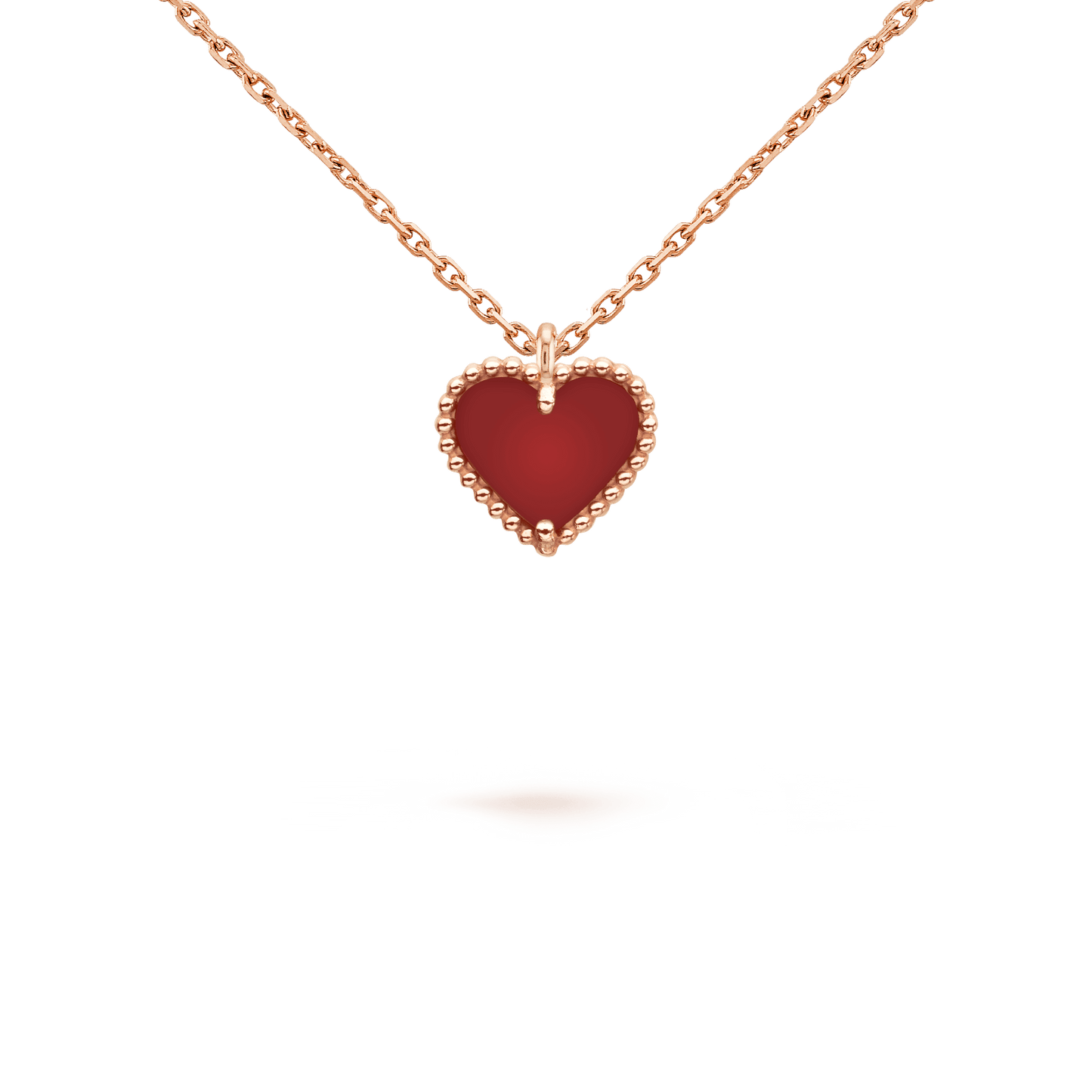 DIANA SWEET CLOVER CARNELIAN HEART NECKLACE