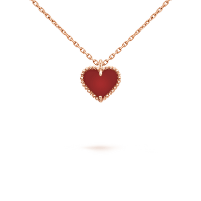 DIANA SWEET CLOVER CARNELIAN HEART NECKLACE