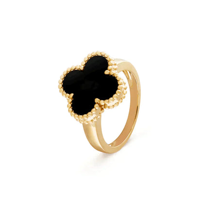 DIANA CLOVER ONYX RING
