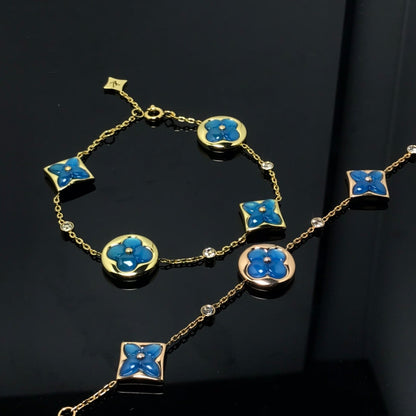 DIANA STAR AND SUN 4 MOTIF BLUE BRACELET