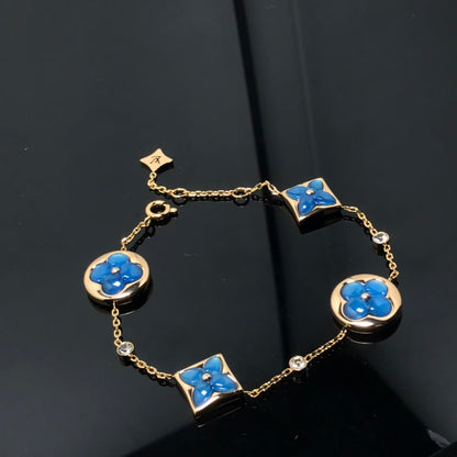 DIANA STAR AND SUN 4 MOTIF BLUE BRACELET