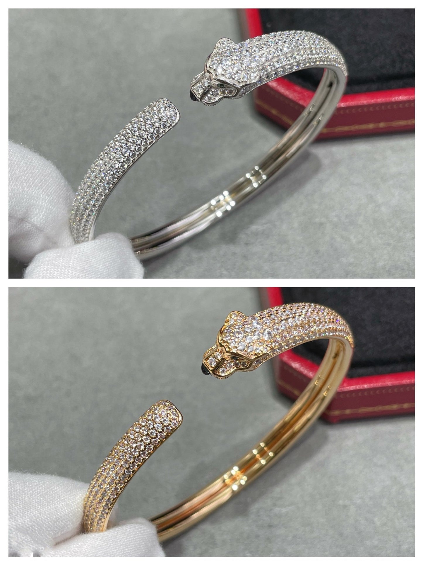 DIANA PANTHERE FULL DIAMOND OPEN BRACELET