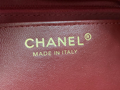 CC 2Way Chain Shoulder Tote Bag Black Leather