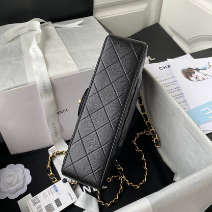 Medium Classic Flap Bag 23cm Black Caviar Gold Hardware