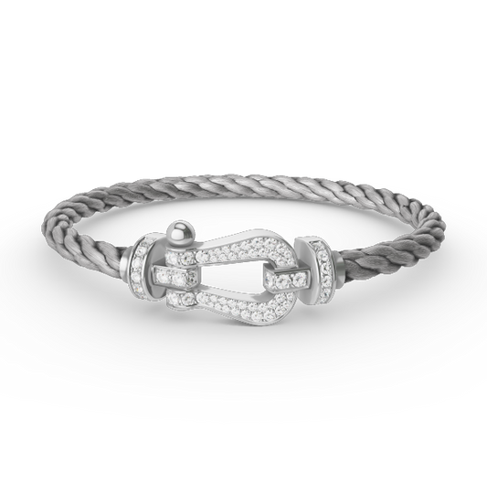 DIANA FORCE LARGE HORSESHOE FULL DIAMOND BRACELET SILVER